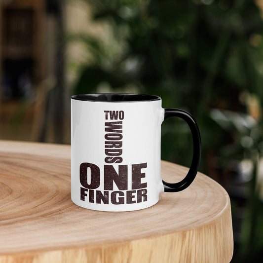 Two Words One Finger Mug - Bargain Casual Wear - Bargain Casual Wear